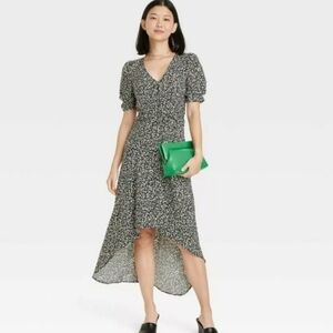 Women's Floral Print High Low Short Sleeve midi Dress A New Day